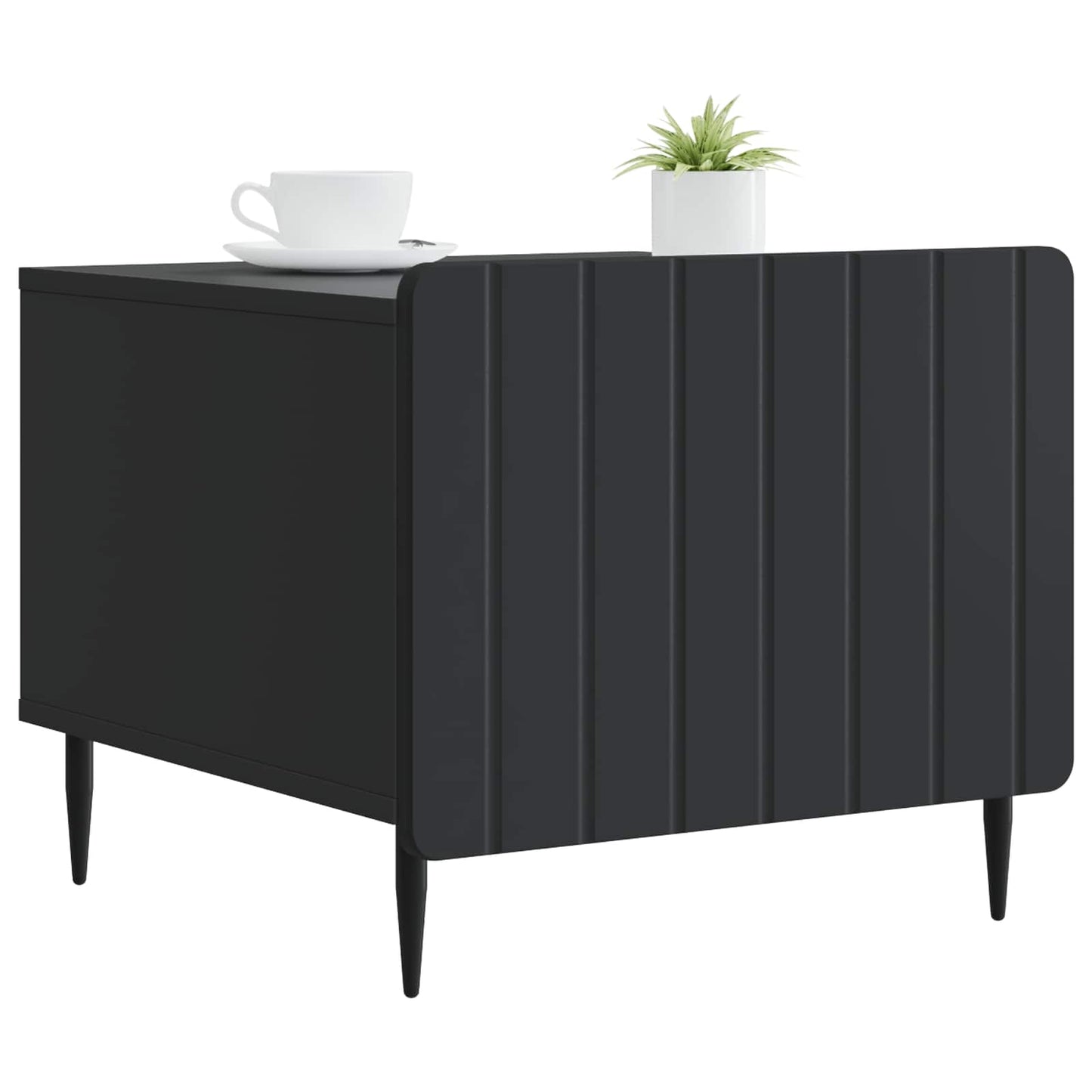 Salontafel met lade Zwart 49 x 50 x 42 cm Bewerkt hout is nu te koop bij PeponiXL, paradijselijk wonen!