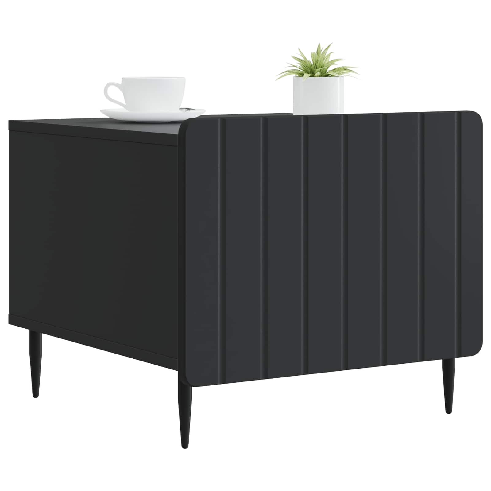 Salontafel met lade Zwart 49 x 50 x 42 cm Bewerkt hout is nu te koop bij PeponiXL, paradijselijk wonen!
