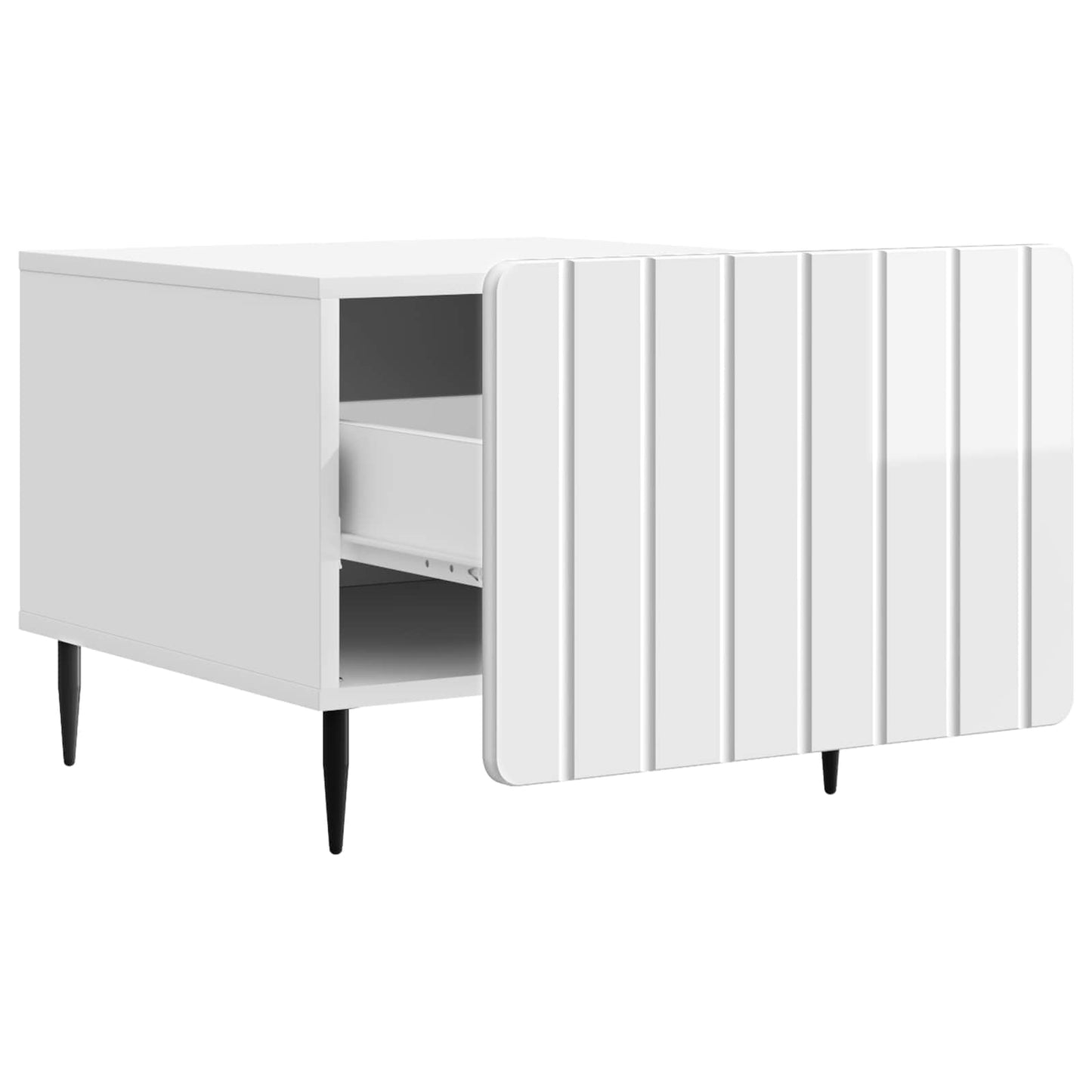 Salontafel met lade Hoogglans Wit 49 x 50 x 42 cm Bewerkt hout is nu te koop bij PeponiXL, paradijselijk wonen!