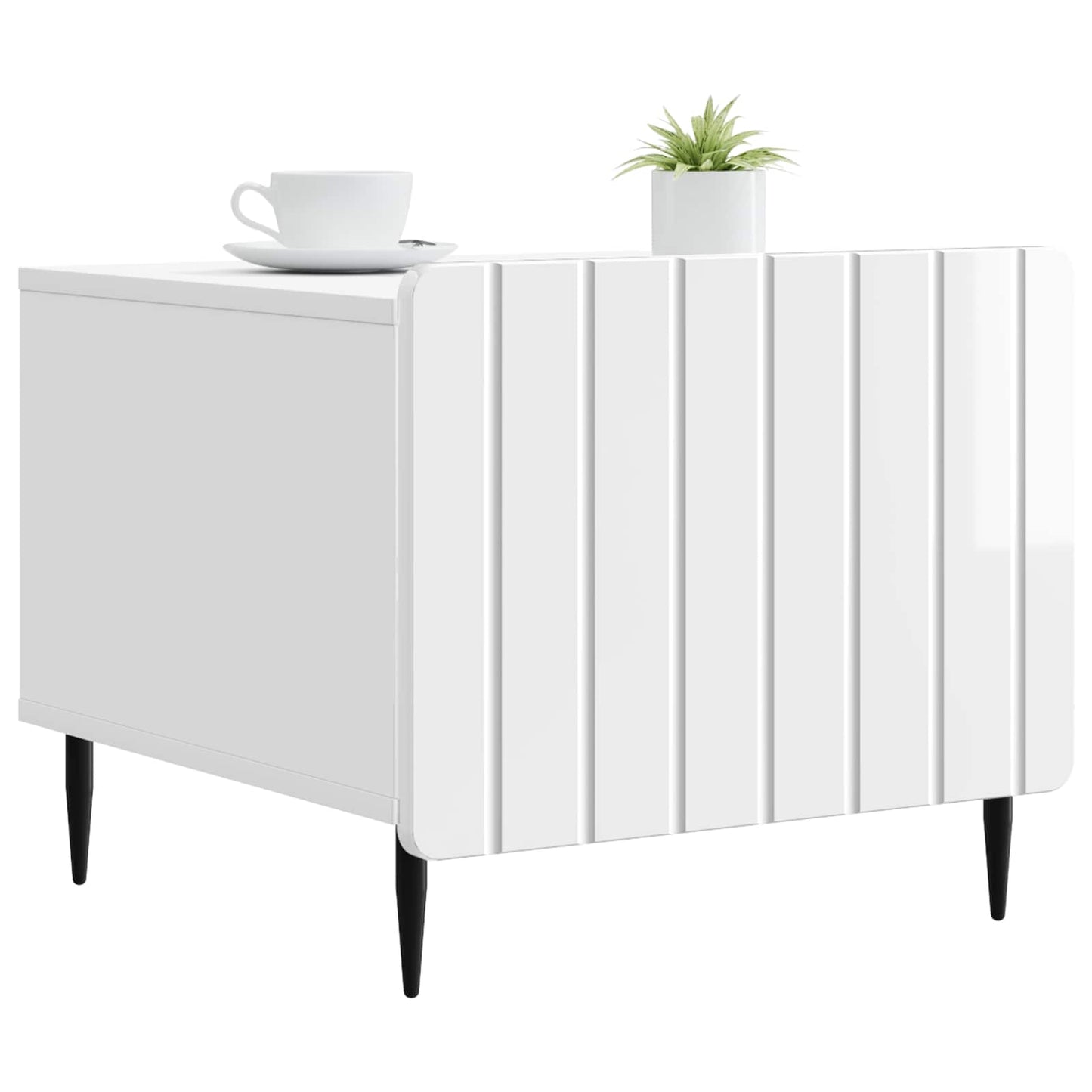 Salontafel met lade Hoogglans Wit 49 x 50 x 42 cm Bewerkt hout is nu te koop bij PeponiXL, paradijselijk wonen!