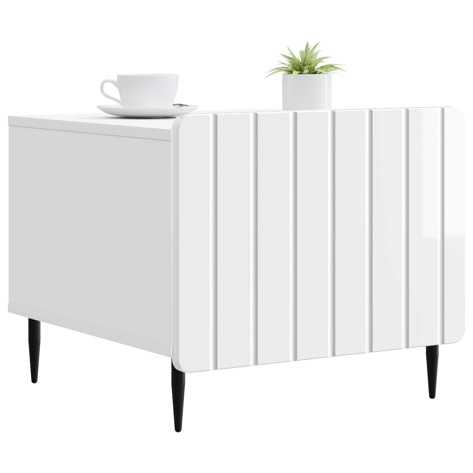 Salontafel met lade Hoogglans Wit 49 x 50 x 42 cm Bewerkt hout is nu te koop bij PeponiXL, paradijselijk wonen!