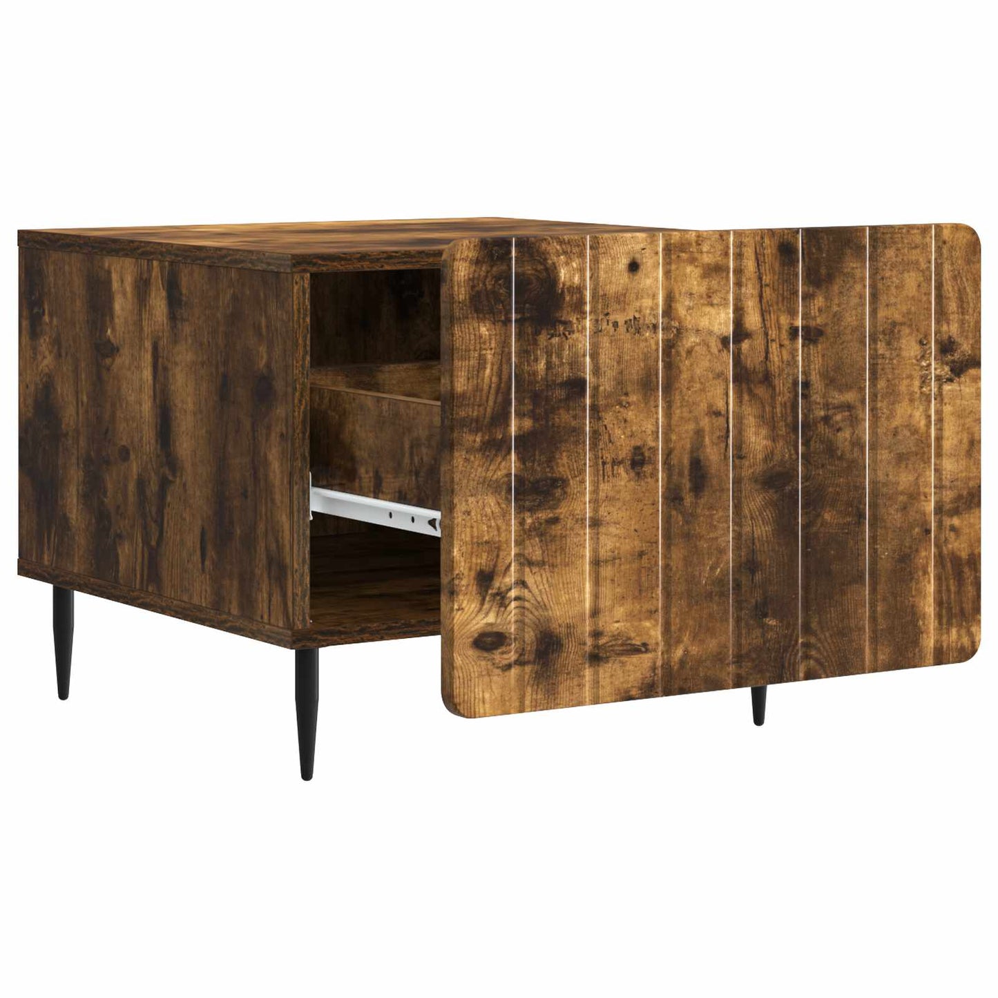 Salontafel met lade Gerookt eiken 49 x 50 x 42 cm Bewerkt hout is nu te koop bij PeponiXL, paradijselijk wonen!