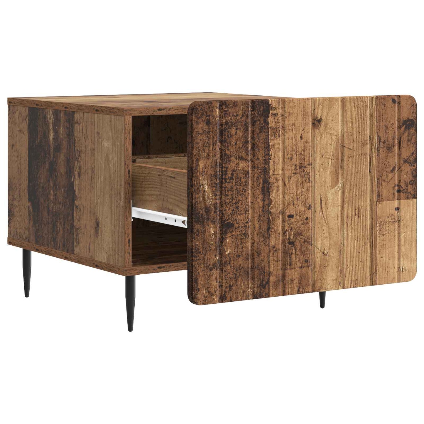 Salontafel met lade Oud hout 49 x 50 x 42 cm Bewerkt hout is nu te koop bij PeponiXL, paradijselijk wonen!