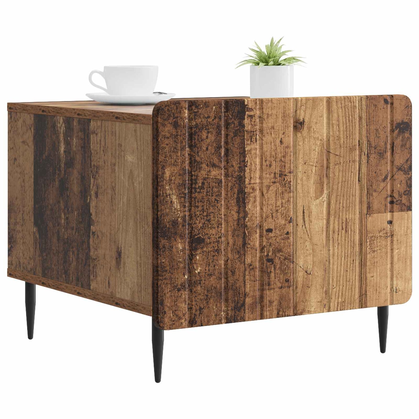 Salontafel met lade Oud hout 49 x 50 x 42 cm Bewerkt hout is nu te koop bij PeponiXL, paradijselijk wonen!