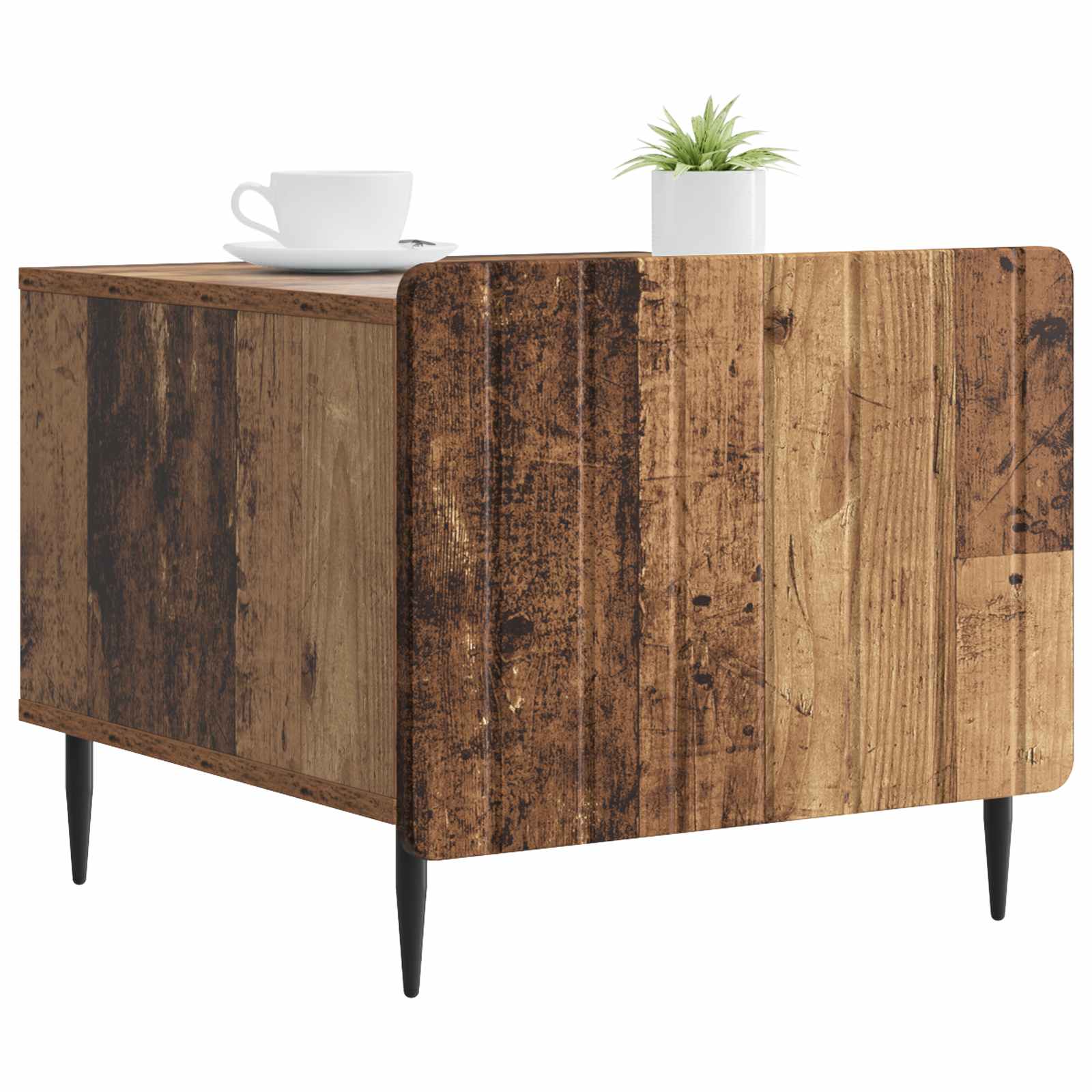 Salontafel met lade Oud hout 49 x 50 x 42 cm Bewerkt hout is nu te koop bij PeponiXL, paradijselijk wonen!