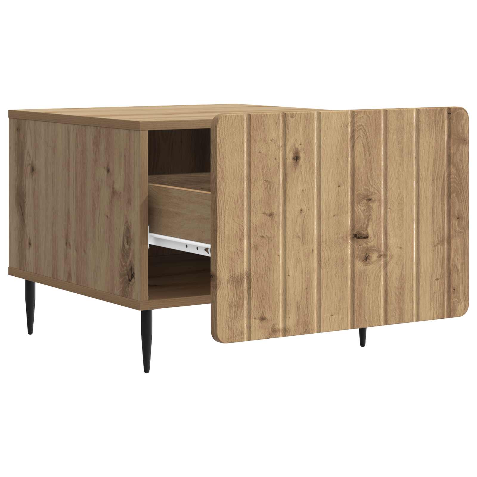 Salontafel Artisanaal eiken 49 x 50 x 42 cm Bewerkt hout is nu te koop bij PeponiXL, paradijselijk wonen!