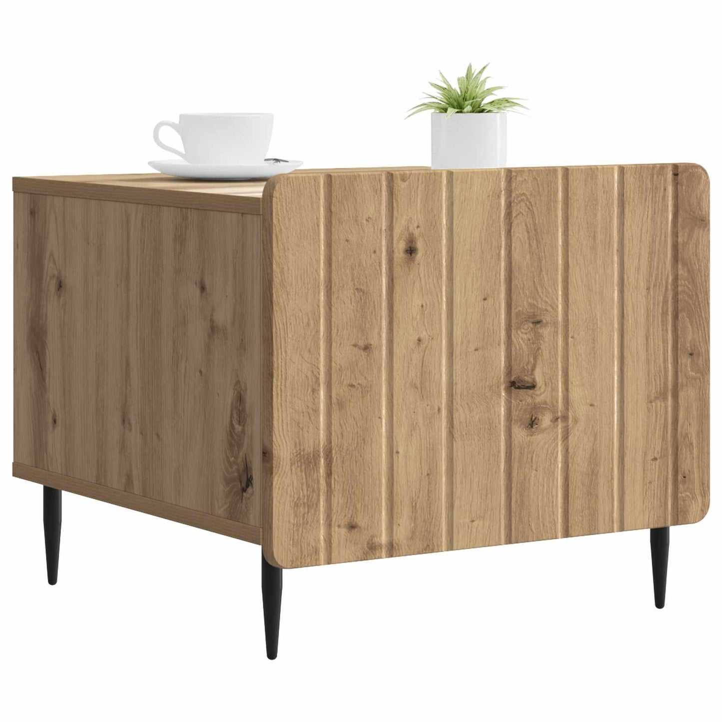 Salontafel Artisanaal eiken 49 x 50 x 42 cm Bewerkt hout is nu te koop bij PeponiXL, paradijselijk wonen!