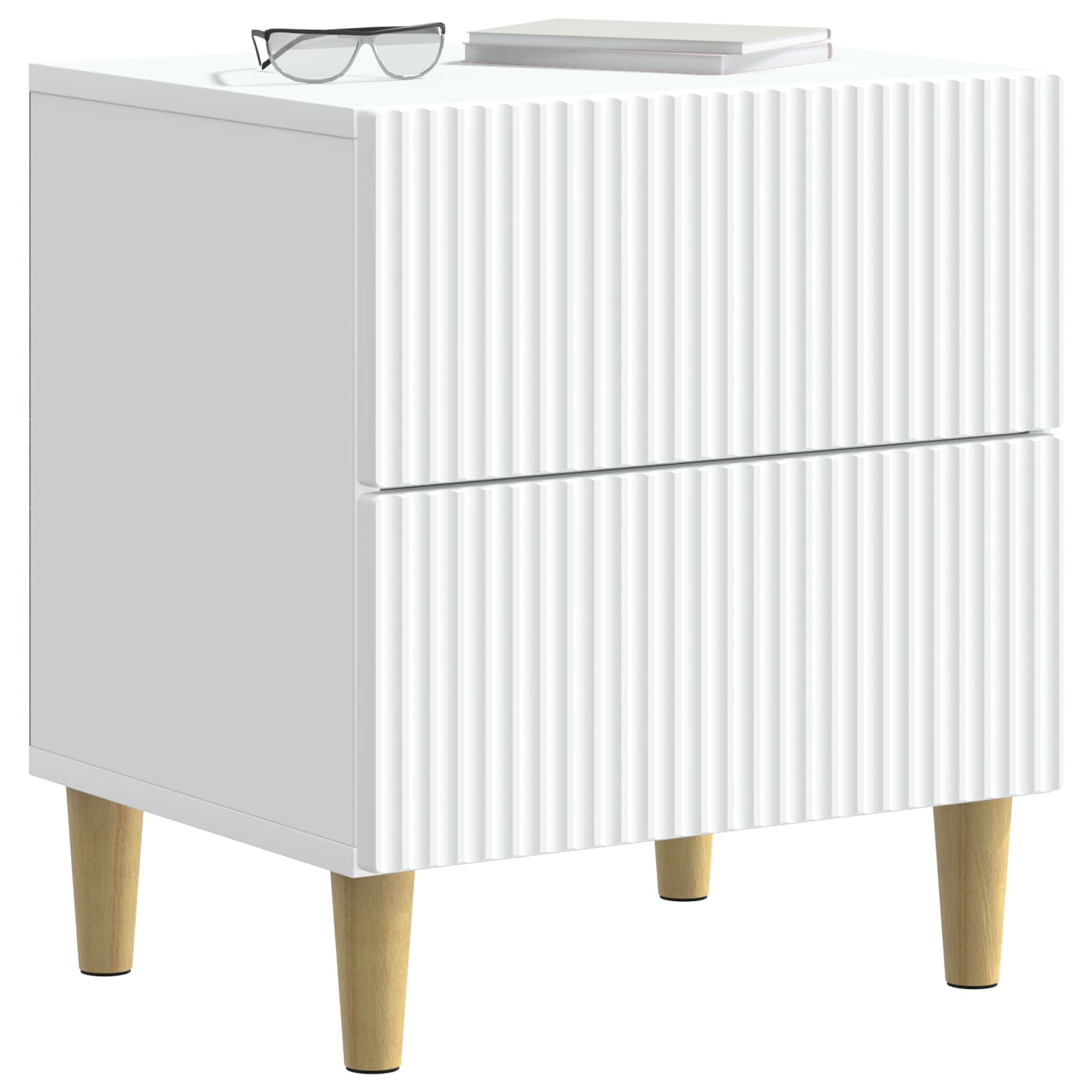 Nachtkastje met lade 2 pcs Wit 43 x 34,5 x 48 cm Bewerkt hout is nu te koop bij PeponiXL, paradijselijk wonen!