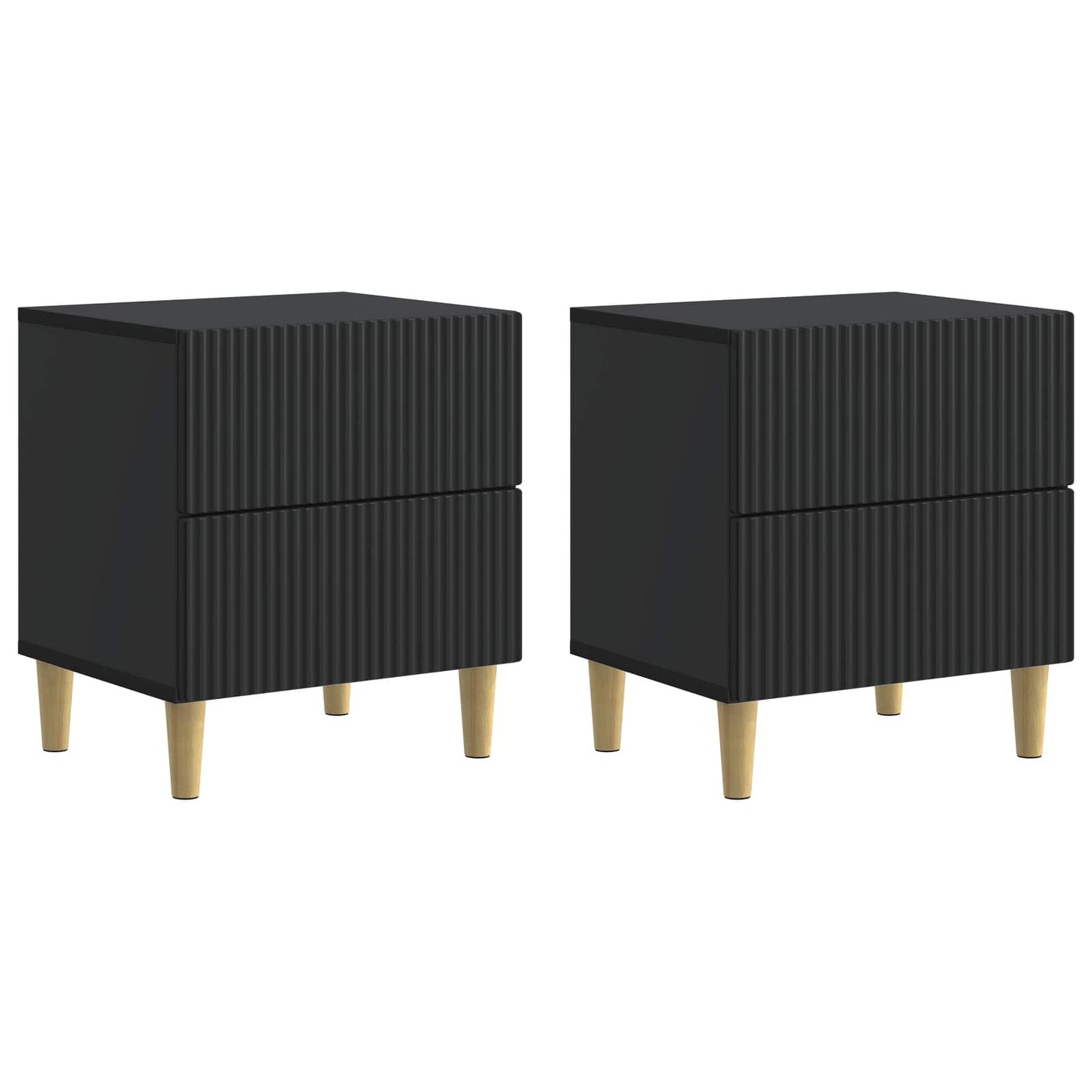 Nachtkastje met lade 2 pcs Zwart 43 x 34,5 x 48 cm Bewerkt hout is nu te koop bij PeponiXL, paradijselijk wonen!