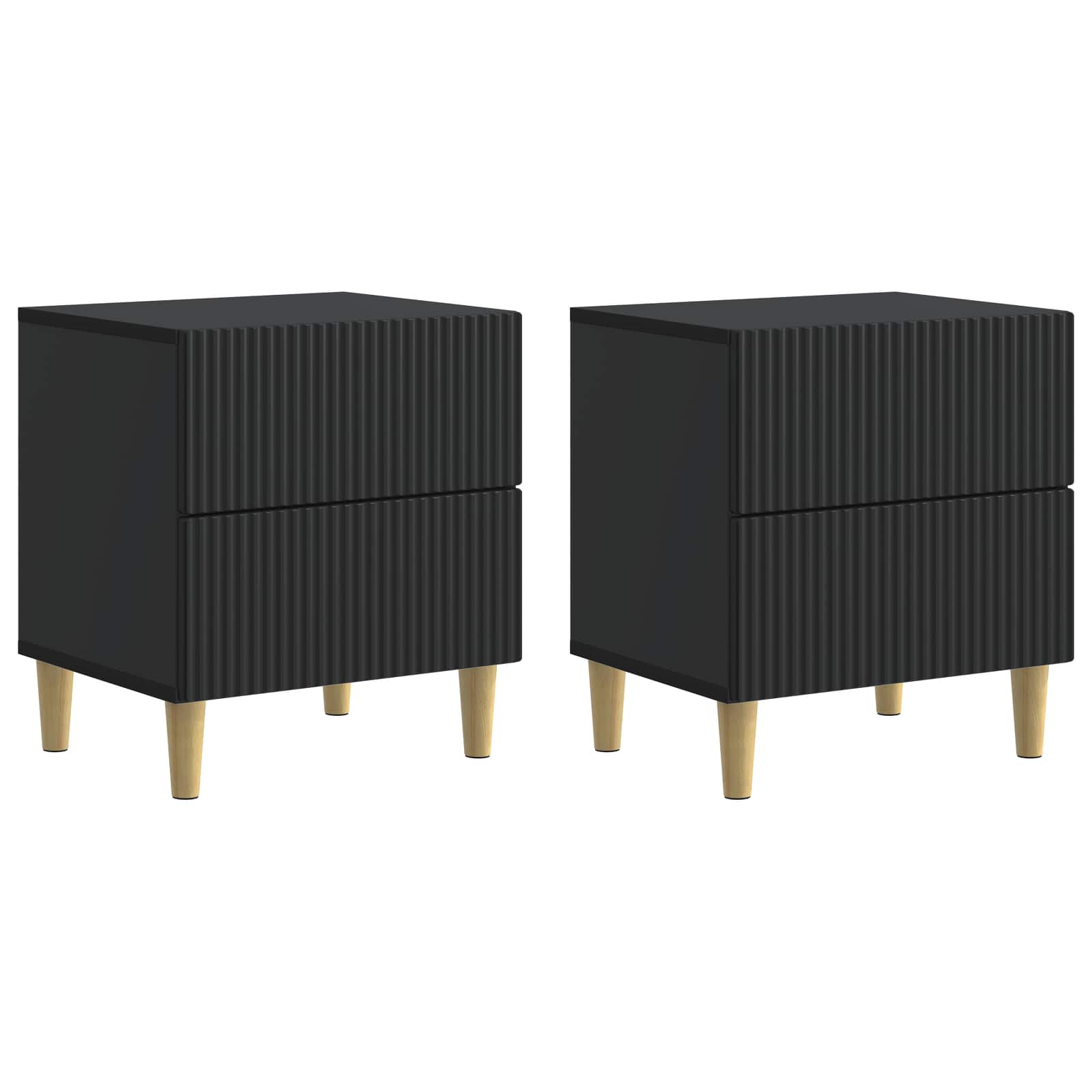 Nachtkastje met lade 2 pcs Zwart 43 x 34,5 x 48 cm Bewerkt hout is nu te koop bij PeponiXL, paradijselijk wonen!