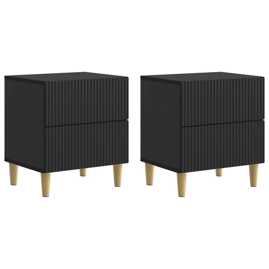 Nachtkastje met lade 2 pcs Zwart 43 x 34,5 x 48 cm Bewerkt hout is nu te koop bij PeponiXL, paradijselijk wonen!