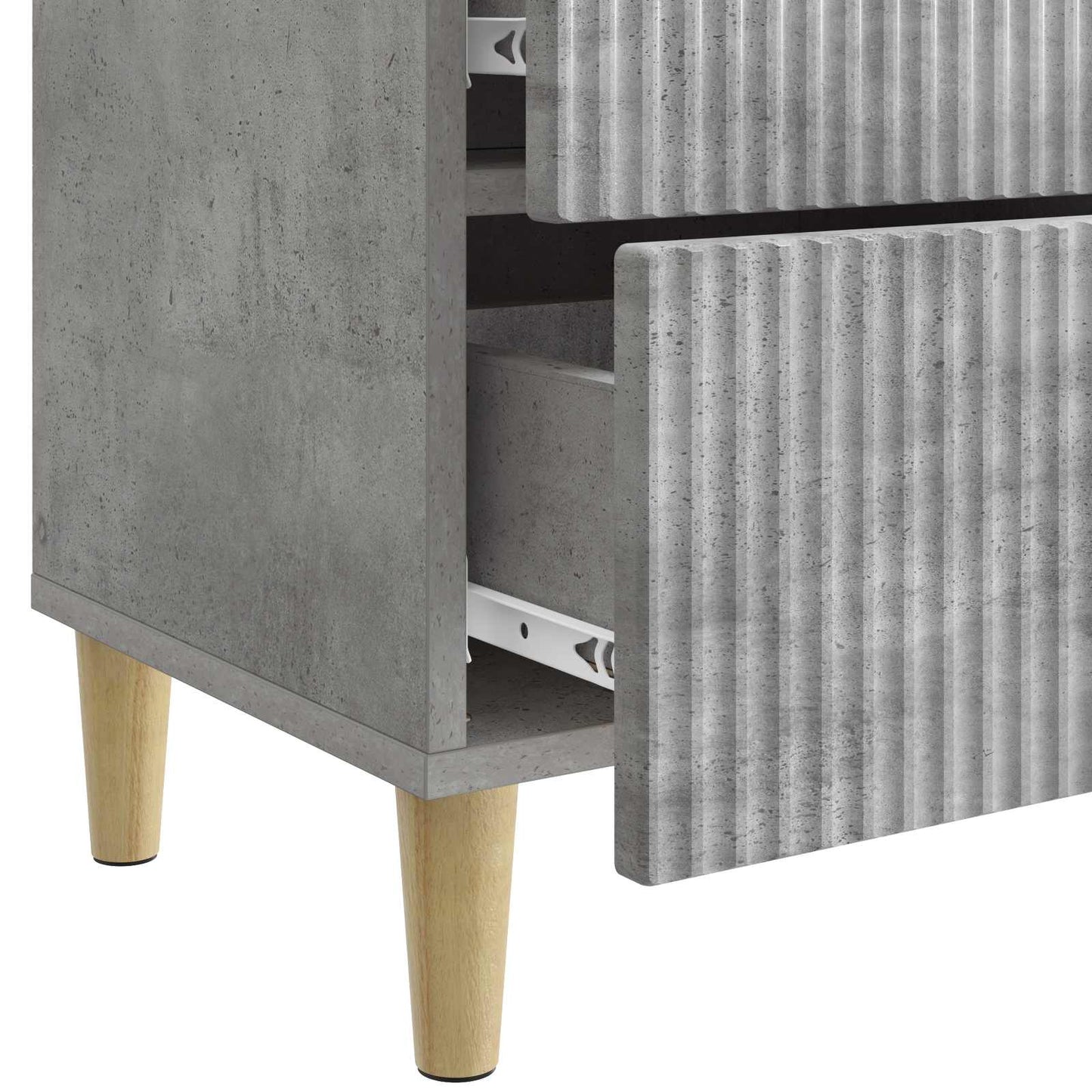 Nachtkastje met lade Betongrijs 43 x 34,5 x 48 cm Bewerkt hout is nu te koop bij PeponiXL, paradijselijk wonen!