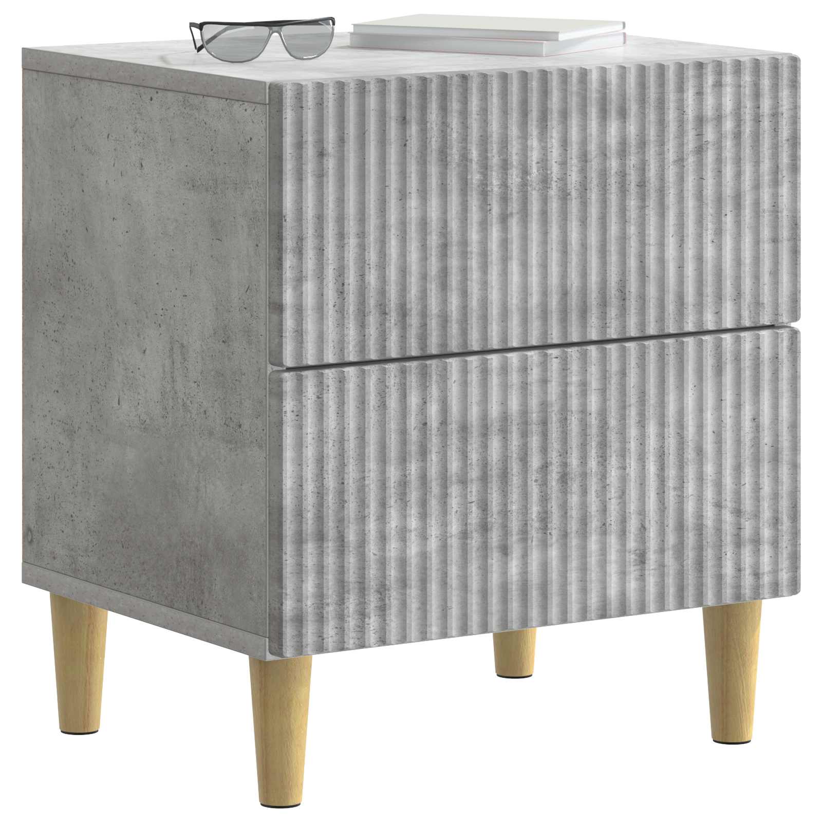 Nachtkastje met lade Betongrijs 43 x 34,5 x 48 cm Bewerkt hout is nu te koop bij PeponiXL, paradijselijk wonen!