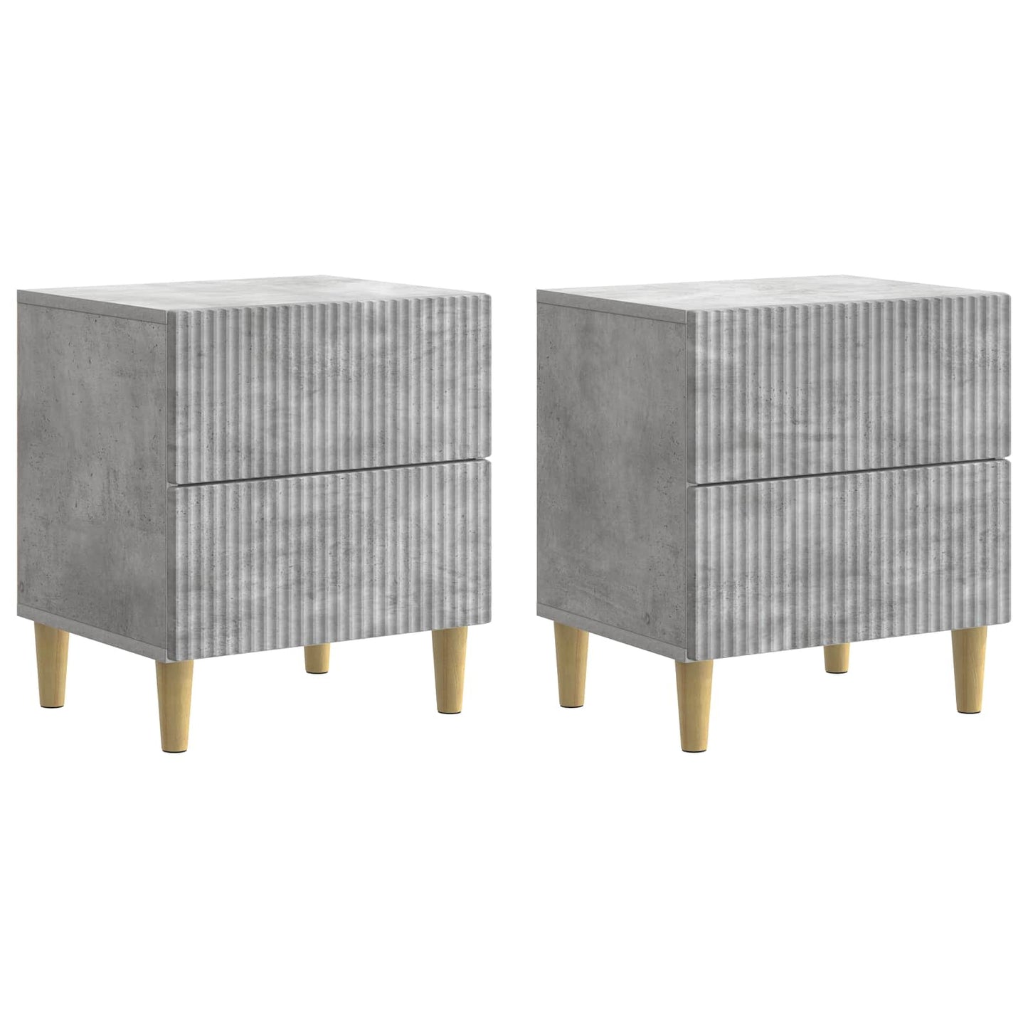 Nachtkastje 2 pcs Betongrijs 43 x 34,5 x 48 cm Bewerkt hout is nu te koop bij PeponiXL, paradijselijk wonen!