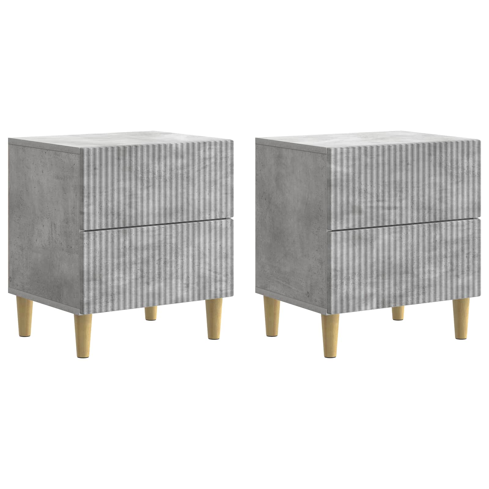 Nachtkastje 2 pcs Betongrijs 43 x 34,5 x 48 cm Bewerkt hout is nu te koop bij PeponiXL, paradijselijk wonen!