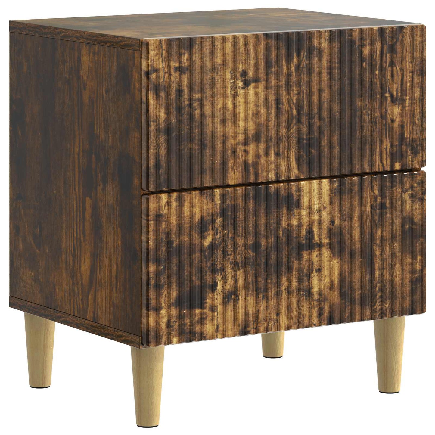 Nachtkastje Gerookt eiken 43 x 34,5 x 48 cm Bewerkt hout is nu te koop bij PeponiXL, paradijselijk wonen!
