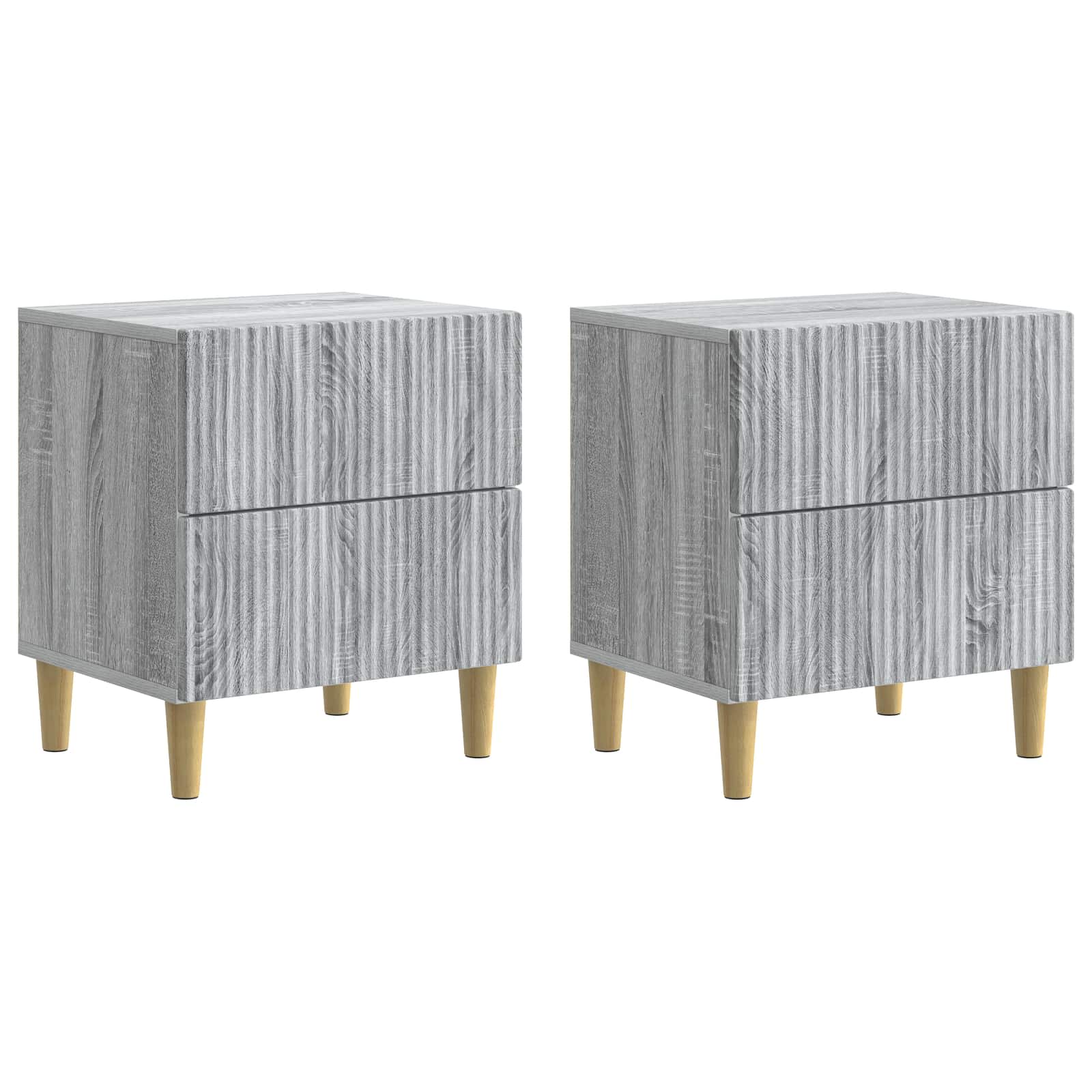 Nachtkastje 2 pcs Grijs sonoma 43 x 34,5 x 48 cm Bewerkt hout is nu te koop bij PeponiXL, paradijselijk wonen!