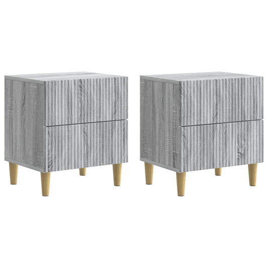 Nachtkastje 2 pcs Grijs sonoma 43 x 34,5 x 48 cm Bewerkt hout is nu te koop bij PeponiXL, paradijselijk wonen!