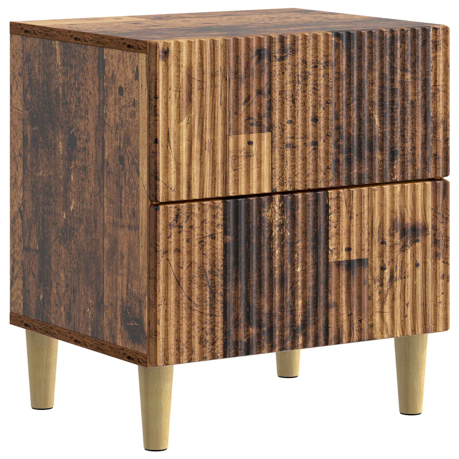 Nachtkastje met lade Oud hout 43 x 34,5 x 48 cm Bewerkt hout is nu te koop bij PeponiXL, paradijselijk wonen!