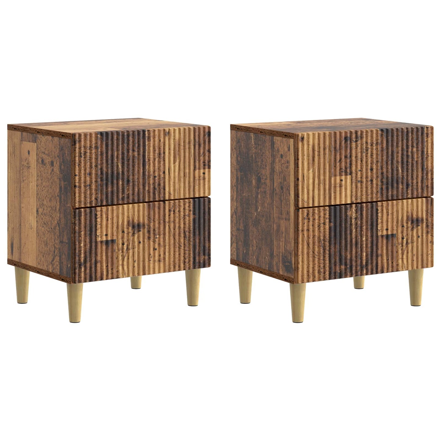 Nachtkastje 2 pcs Oud hout 43 x 34,5 x 48 cm Bewerkt hout is nu te koop bij PeponiXL, paradijselijk wonen!
