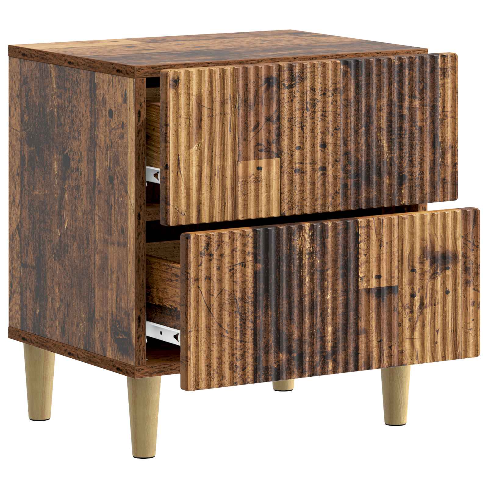Nachtkastje 2 pcs Oud hout 43 x 34,5 x 48 cm Bewerkt hout is nu te koop bij PeponiXL, paradijselijk wonen!