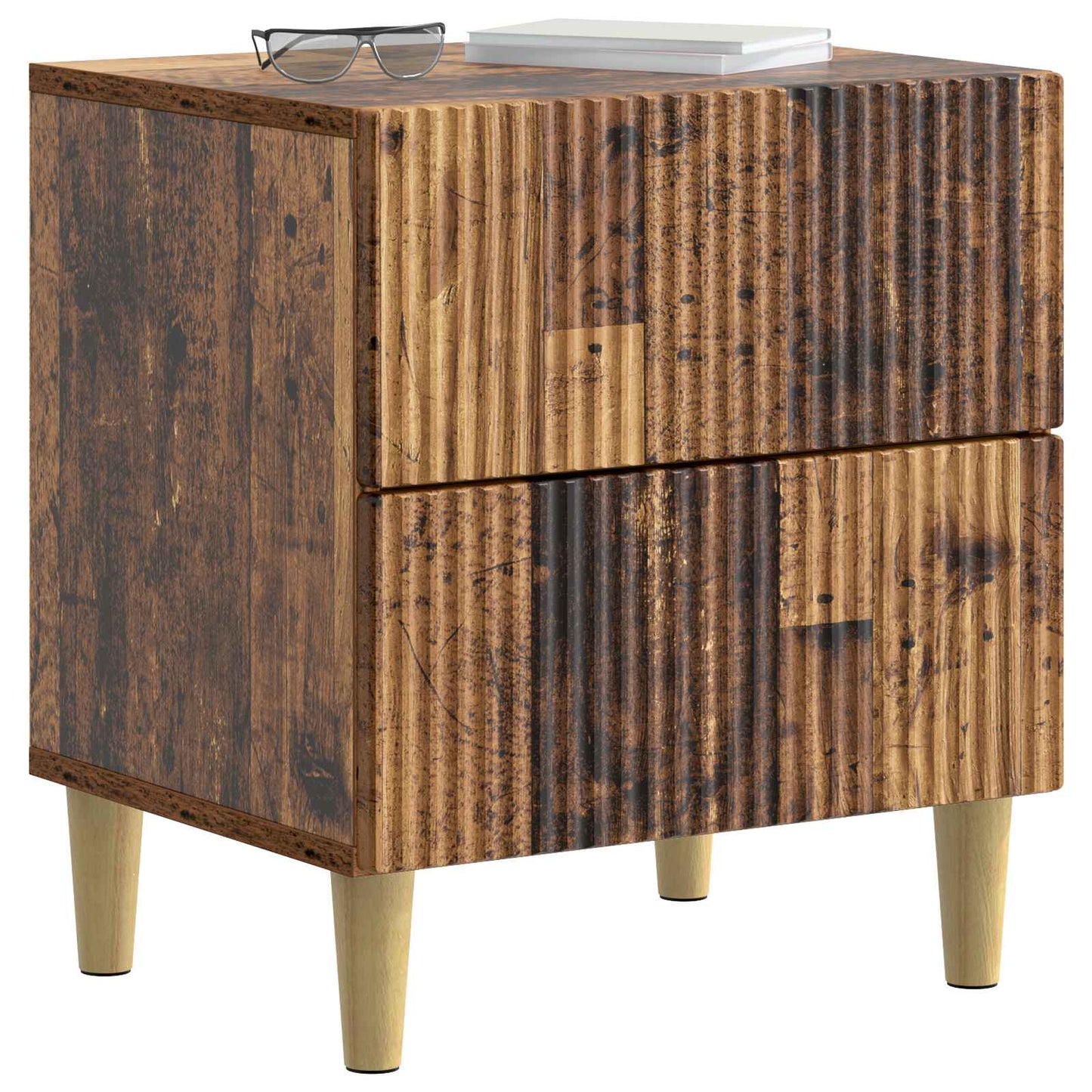Nachtkastje 2 pcs Oud hout 43 x 34,5 x 48 cm Bewerkt hout is nu te koop bij PeponiXL, paradijselijk wonen!