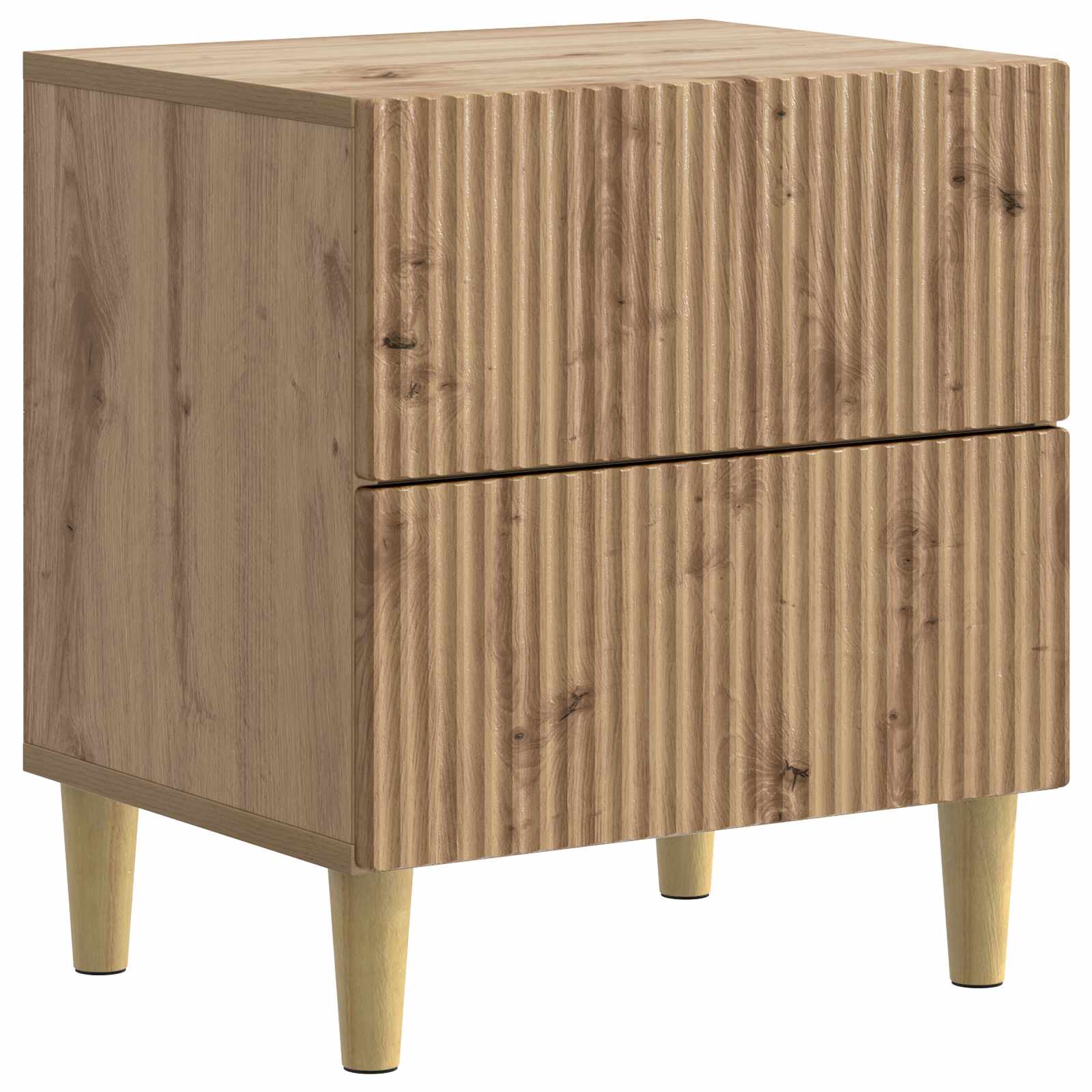 Nachtkastje Artisanaal eiken 43 x 34,5 x 48 cm Bewerkt hout is nu te koop bij PeponiXL, paradijselijk wonen!