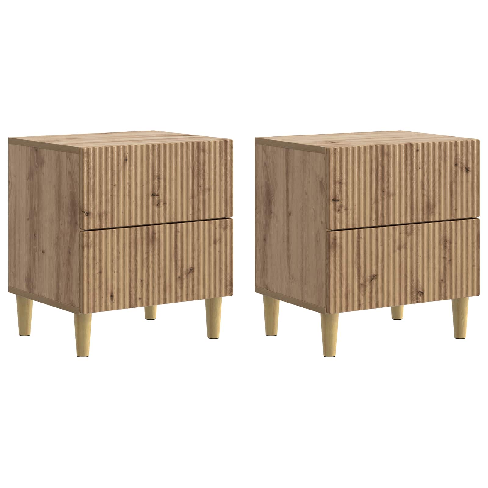 Nachtkastje met lade 2 pcs Artisanaal eiken 43 x 34,5 x 48 cm is nu te koop bij PeponiXL, paradijselijk wonen!