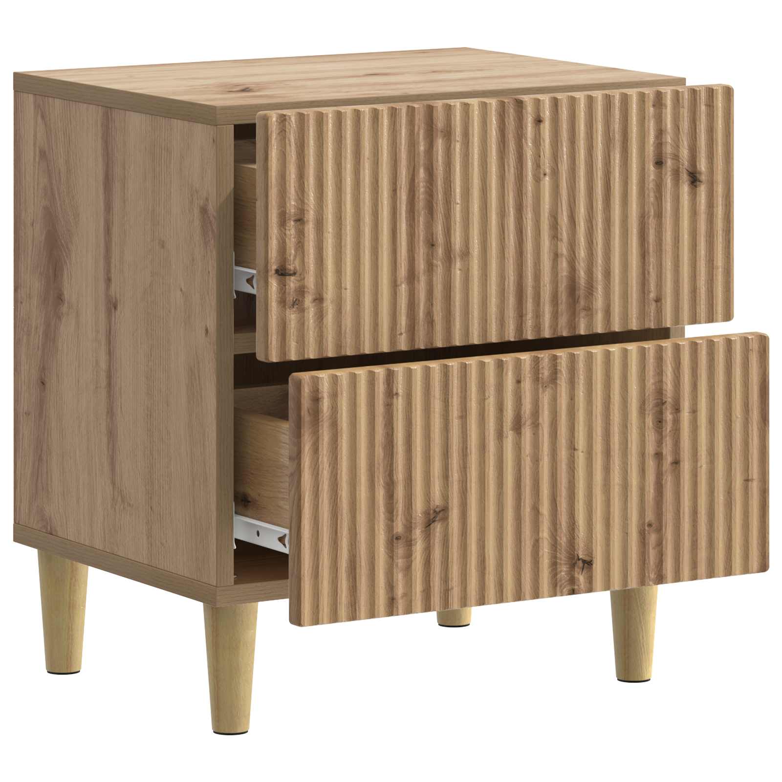 Nachtkastje met lade 2 pcs Artisanaal eiken 43 x 34,5 x 48 cm is nu te koop bij PeponiXL, paradijselijk wonen!