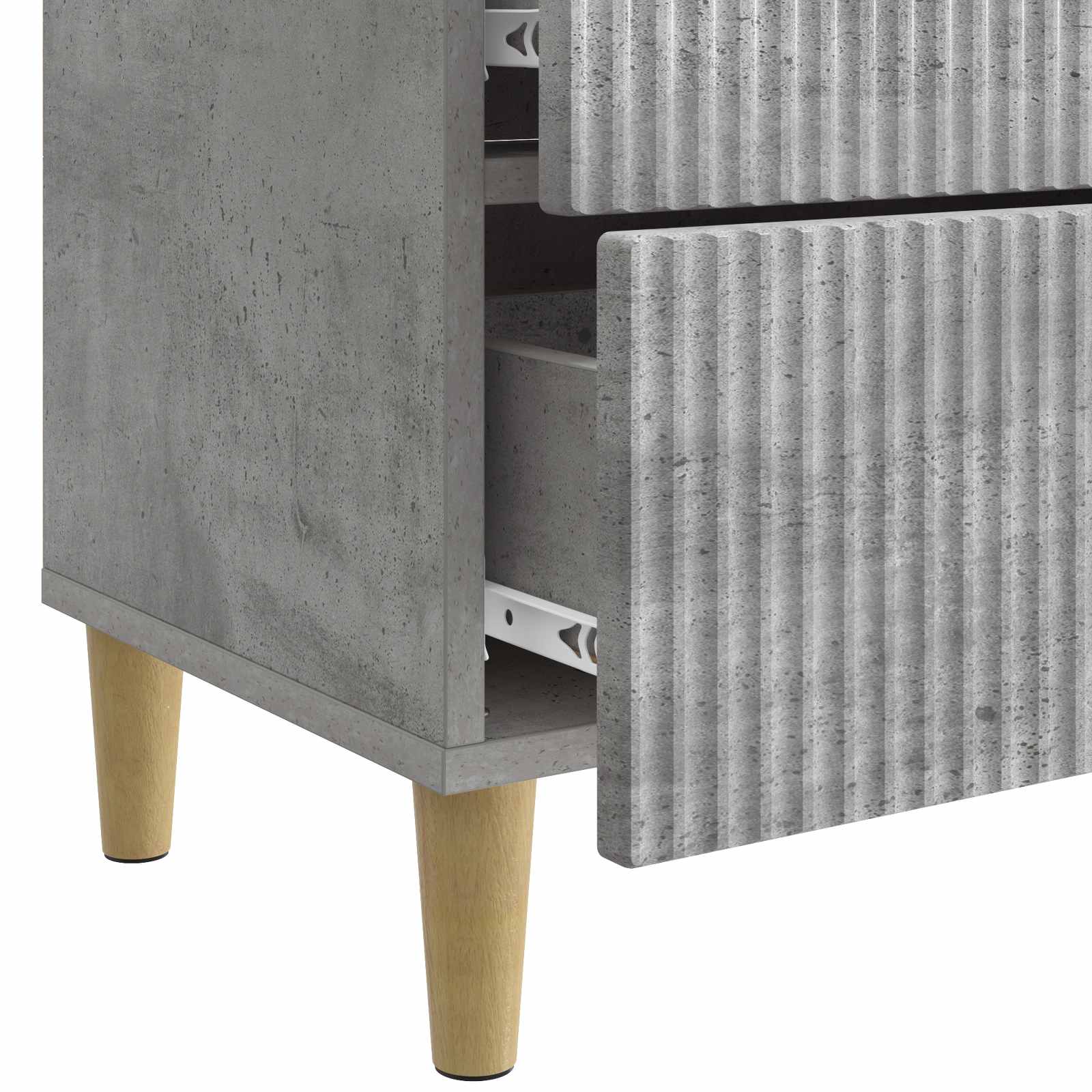 Nachtkastje met lade Betongrijs 62 x 34,5 x 48 cm Bewerkt hout is nu te koop bij PeponiXL, paradijselijk wonen!