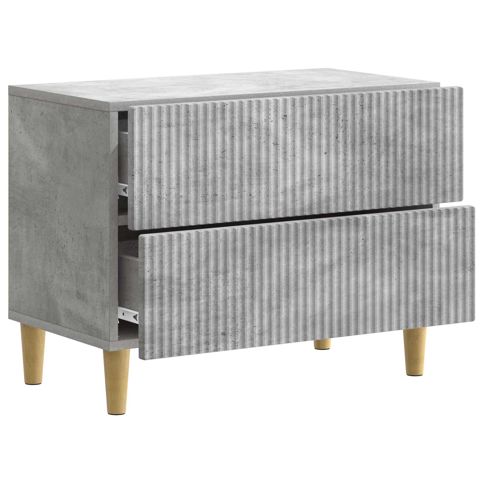 Nachtkastje met lade Betongrijs 62 x 34,5 x 48 cm Bewerkt hout is nu te koop bij PeponiXL, paradijselijk wonen!