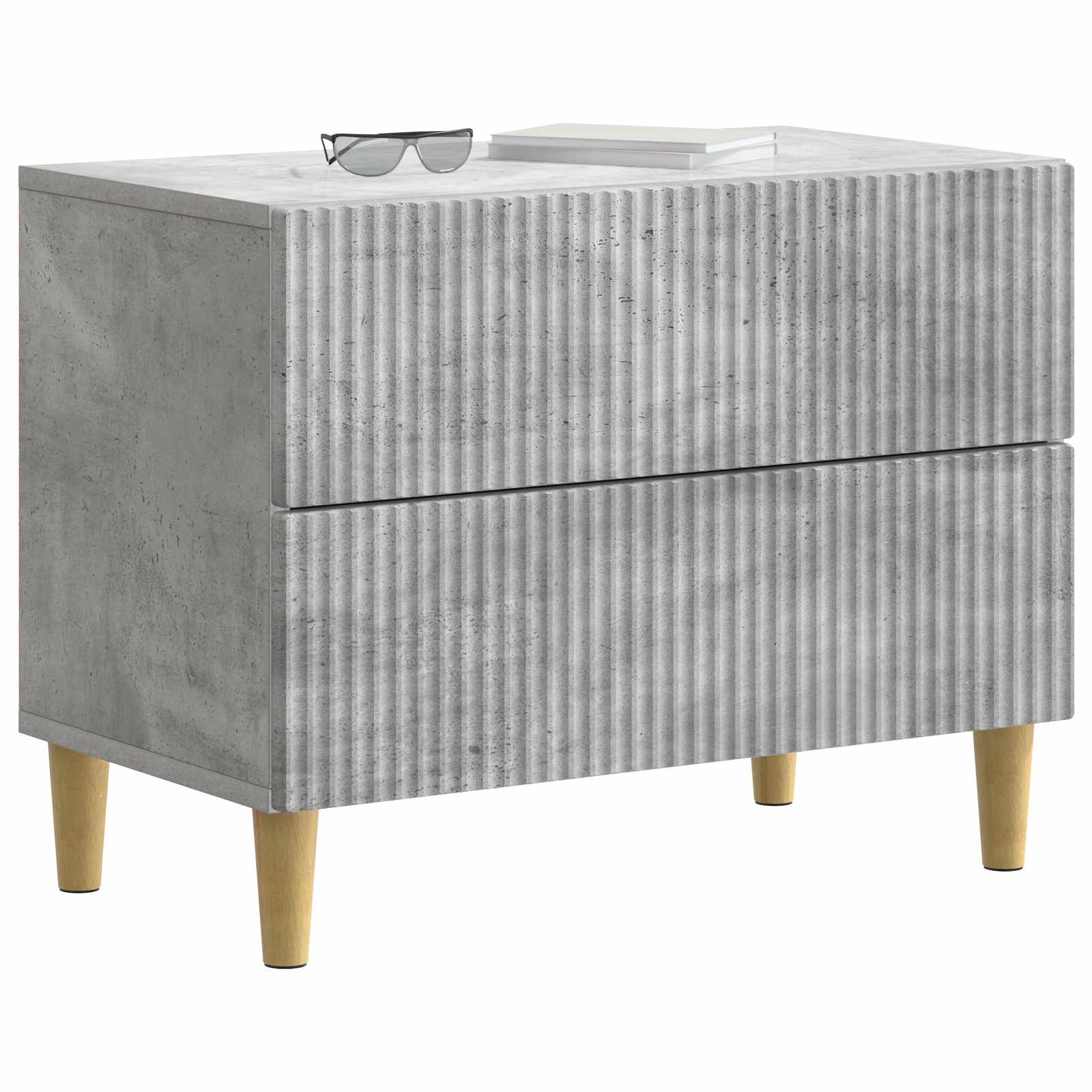 Nachtkastje met lade Betongrijs 62 x 34,5 x 48 cm Bewerkt hout is nu te koop bij PeponiXL, paradijselijk wonen!