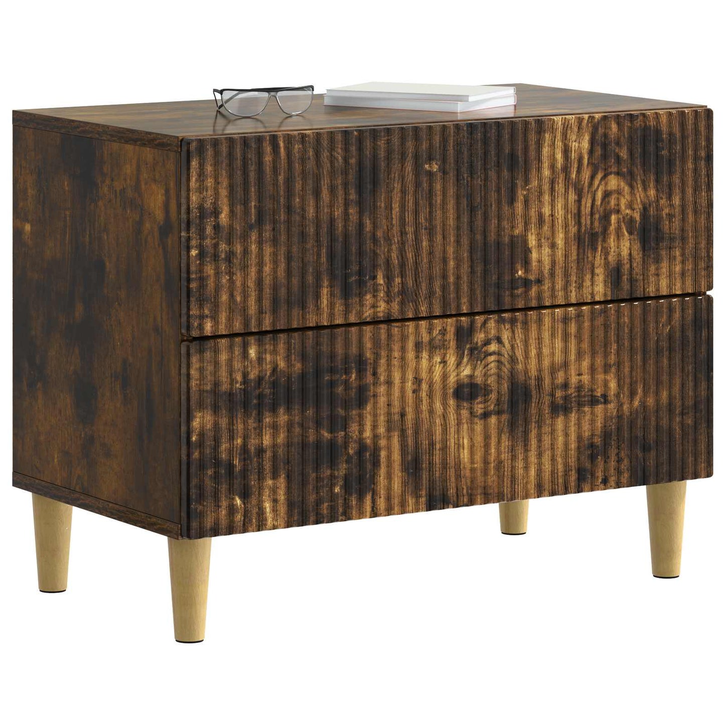 Nachtkastje Gerookt eiken 62 x 34,5 x 48 cm Bewerkt hout is nu te koop bij PeponiXL, paradijselijk wonen!