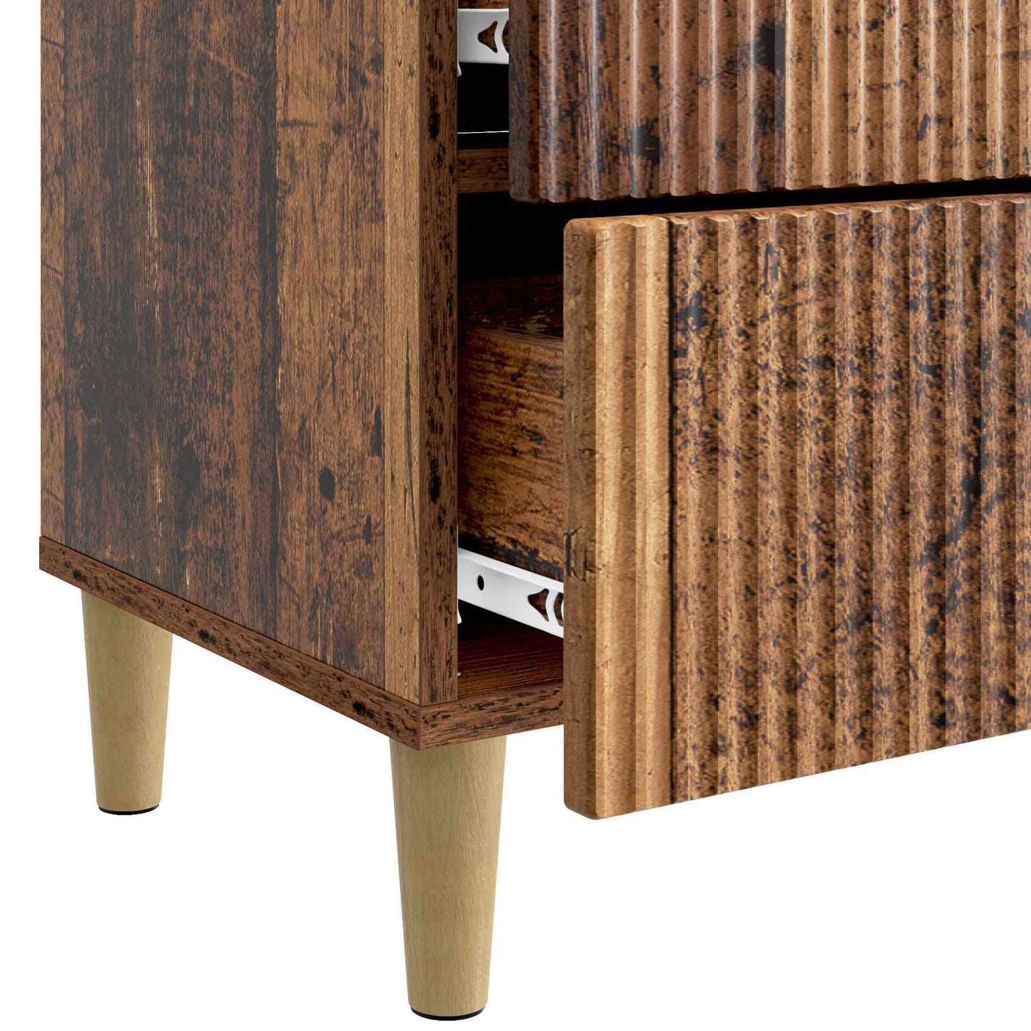 Nachtkastje met lade Oud hout 62 x 34,5 x 48 cm Bewerkt hout is nu te koop bij PeponiXL, paradijselijk wonen!