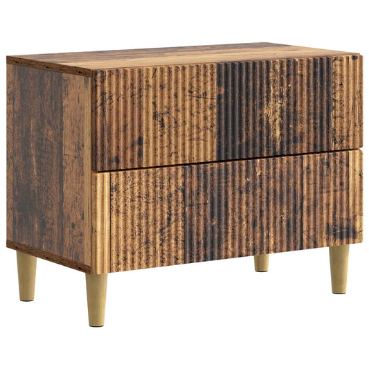 Nachtkastje met lade Oud hout 62 x 34,5 x 48 cm Bewerkt hout is nu te koop bij PeponiXL, paradijselijk wonen!