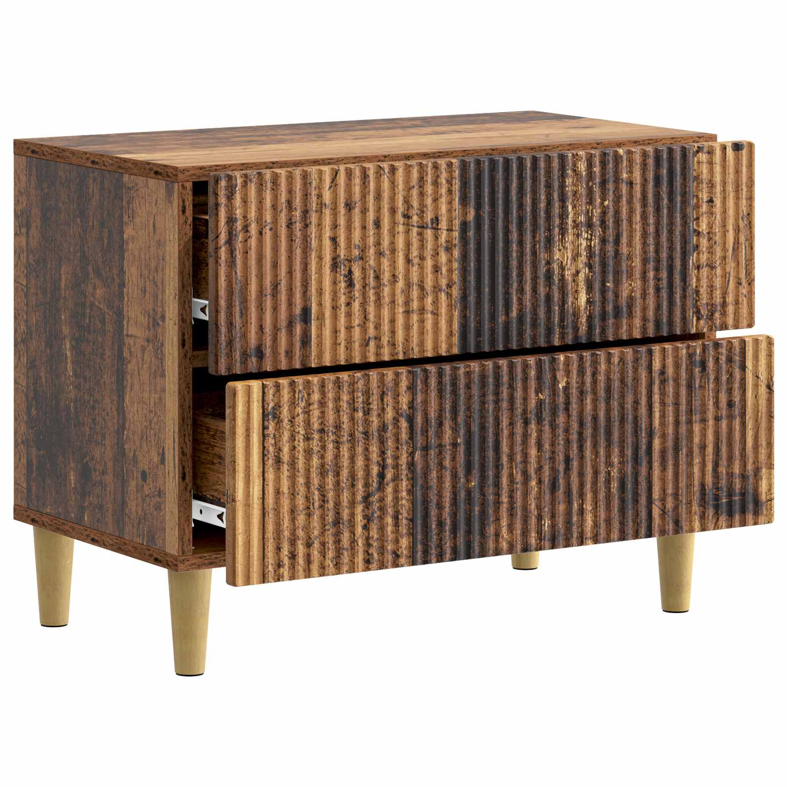 Nachtkastje met lade Oud hout 62 x 34,5 x 48 cm Bewerkt hout is nu te koop bij PeponiXL, paradijselijk wonen!