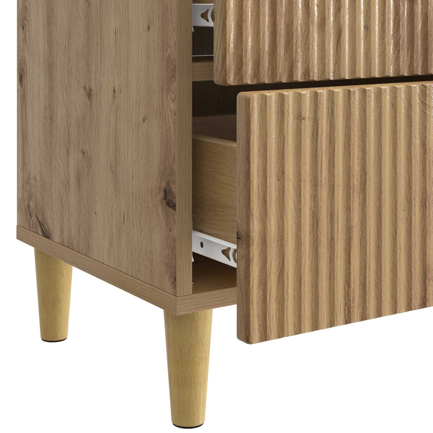 Nachtkastje Artisanaal eiken 62 x 34,5 x 48 cm Bewerkt hout is nu te koop bij PeponiXL, paradijselijk wonen!