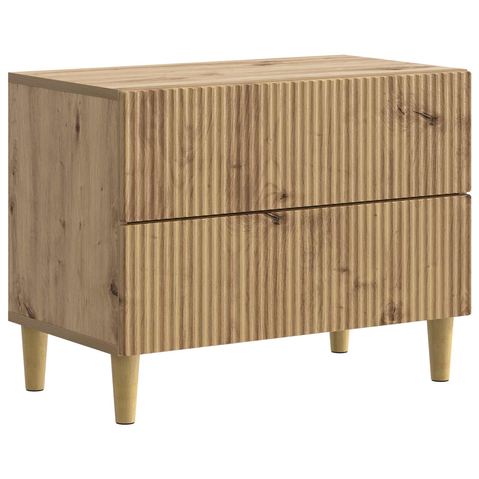 Nachtkastje Artisanaal eiken 62 x 34,5 x 48 cm Bewerkt hout is nu te koop bij PeponiXL, paradijselijk wonen!