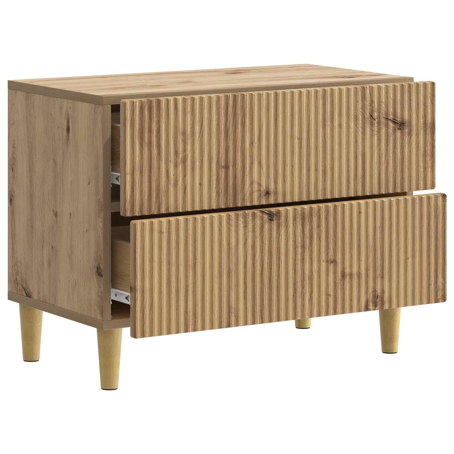 Nachtkastje Artisanaal eiken 62 x 34,5 x 48 cm Bewerkt hout is nu te koop bij PeponiXL, paradijselijk wonen!