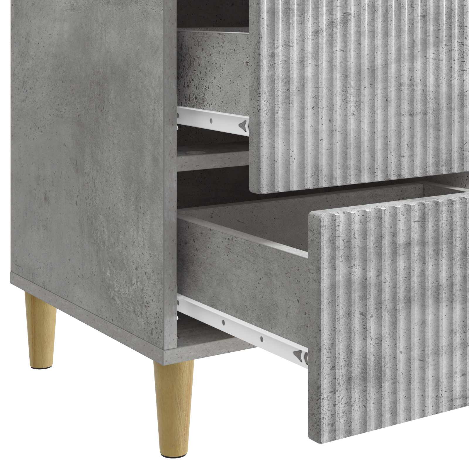 Nachtkastje met lade Betongrijs 43 x 41 x 66,5 cm Bewerkt hout is nu te koop bij PeponiXL, paradijselijk wonen!