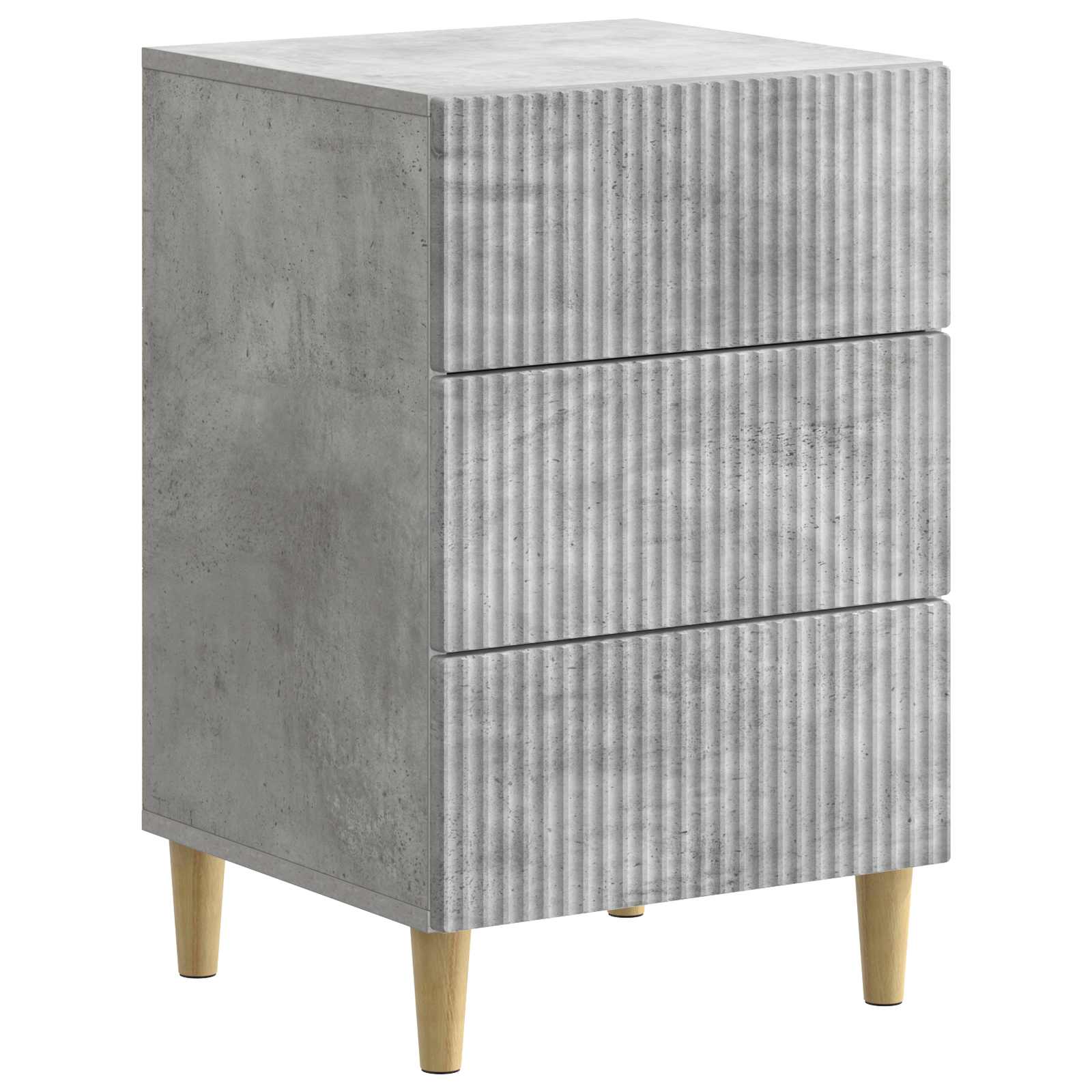 Nachtkastje met lade Betongrijs 43 x 41 x 66,5 cm Bewerkt hout is nu te koop bij PeponiXL, paradijselijk wonen!
