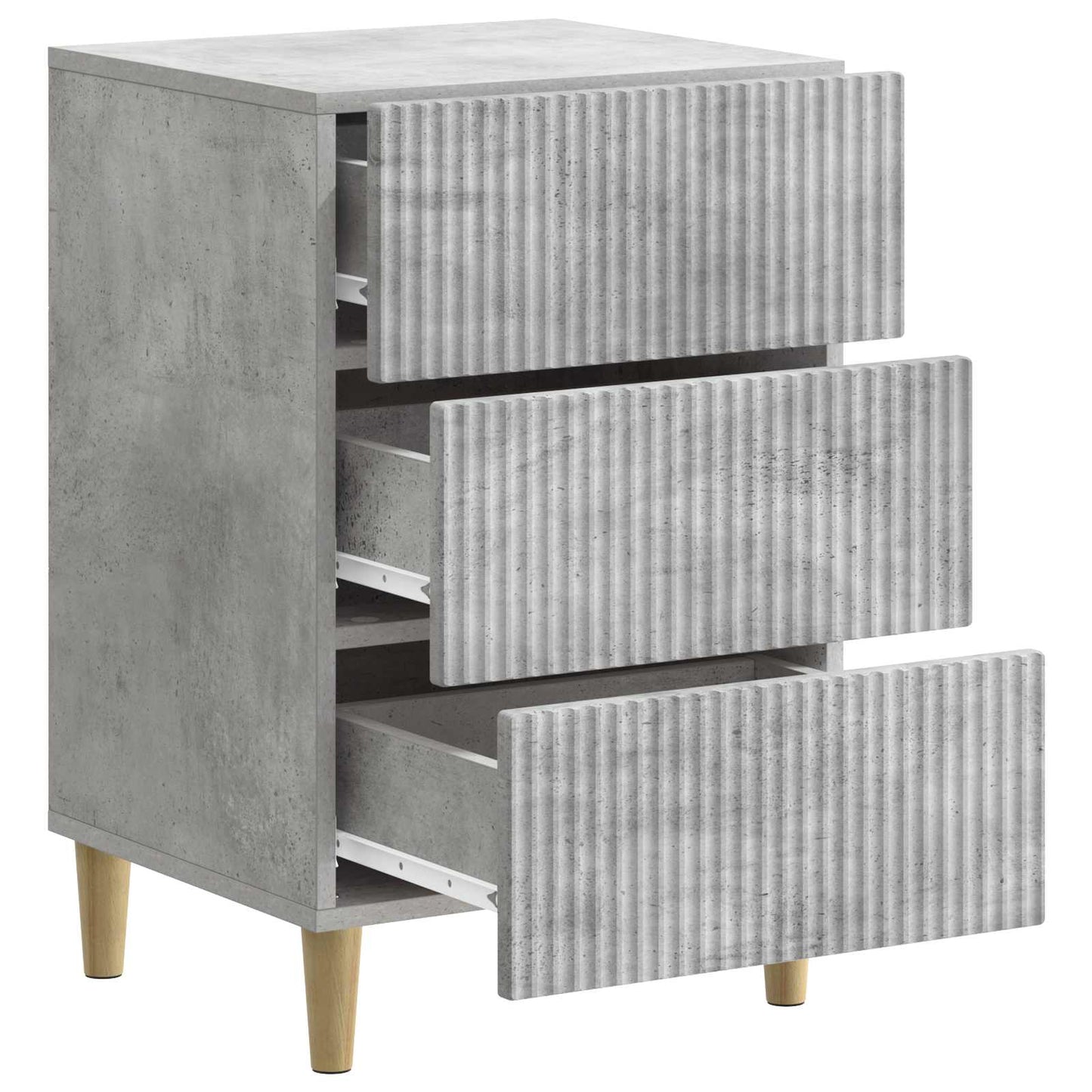 Nachtkastje met lade Betongrijs 43 x 41 x 66,5 cm Bewerkt hout is nu te koop bij PeponiXL, paradijselijk wonen!