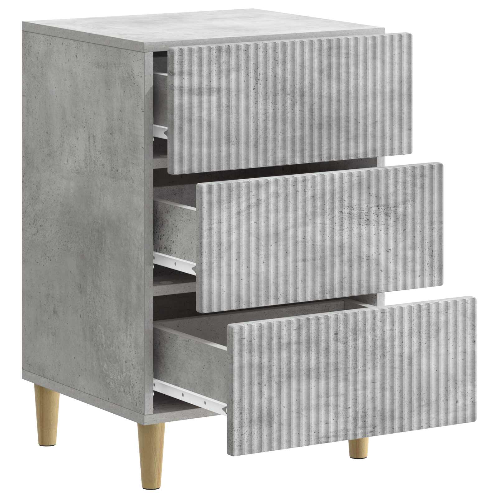 Nachtkastje met lade Betongrijs 43 x 41 x 66,5 cm Bewerkt hout is nu te koop bij PeponiXL, paradijselijk wonen!