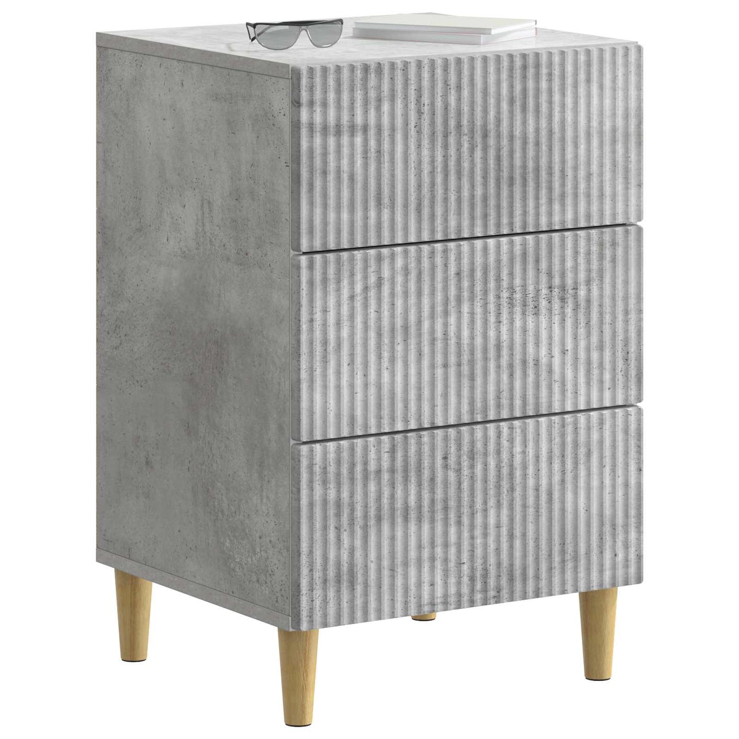 Nachtkastje met lade Betongrijs 43 x 41 x 66,5 cm Bewerkt hout is nu te koop bij PeponiXL, paradijselijk wonen!