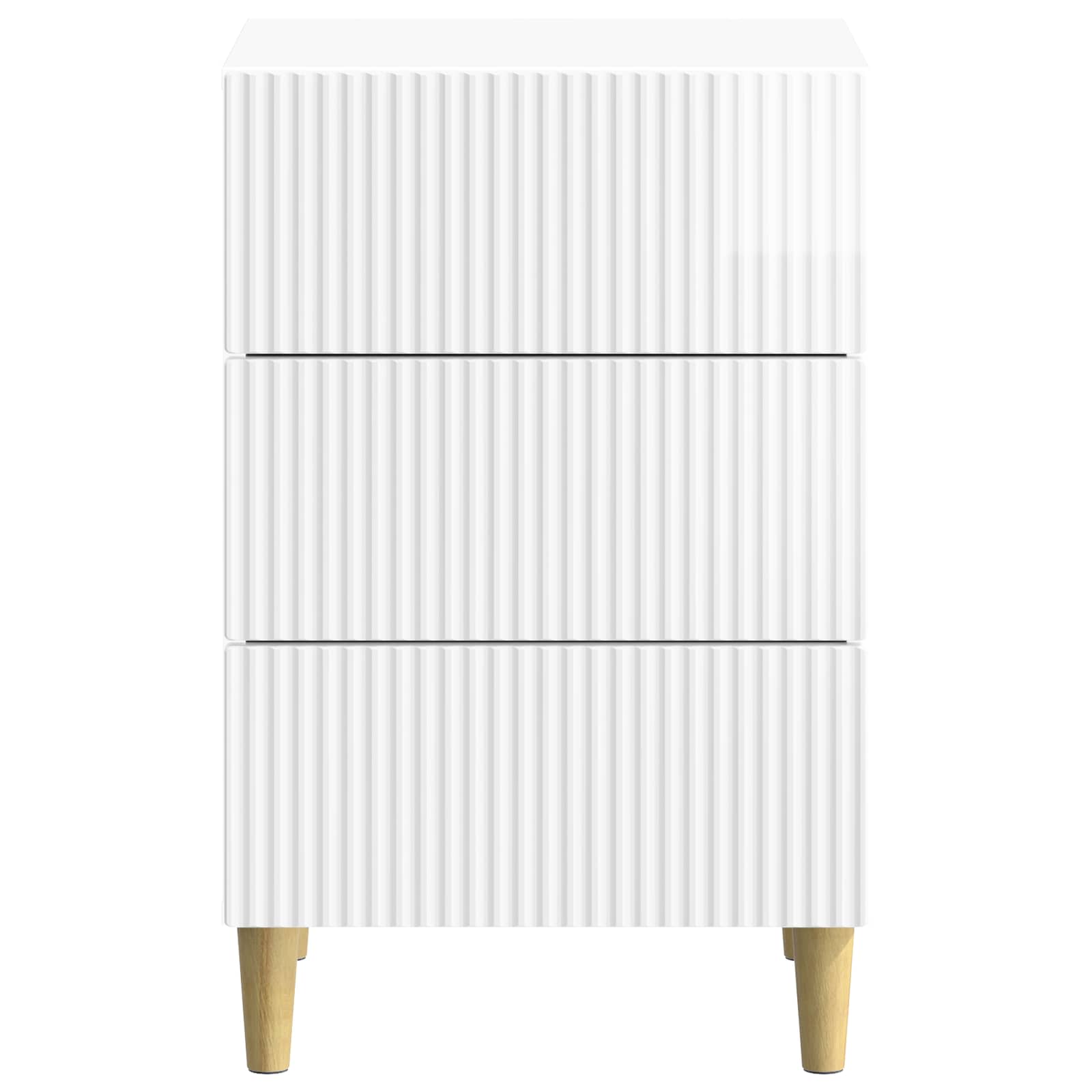 Nachtkastje Hoogglans Wit 43 x 41 x 66,5 cm Bewerkt hout is nu te koop bij PeponiXL, paradijselijk wonen!