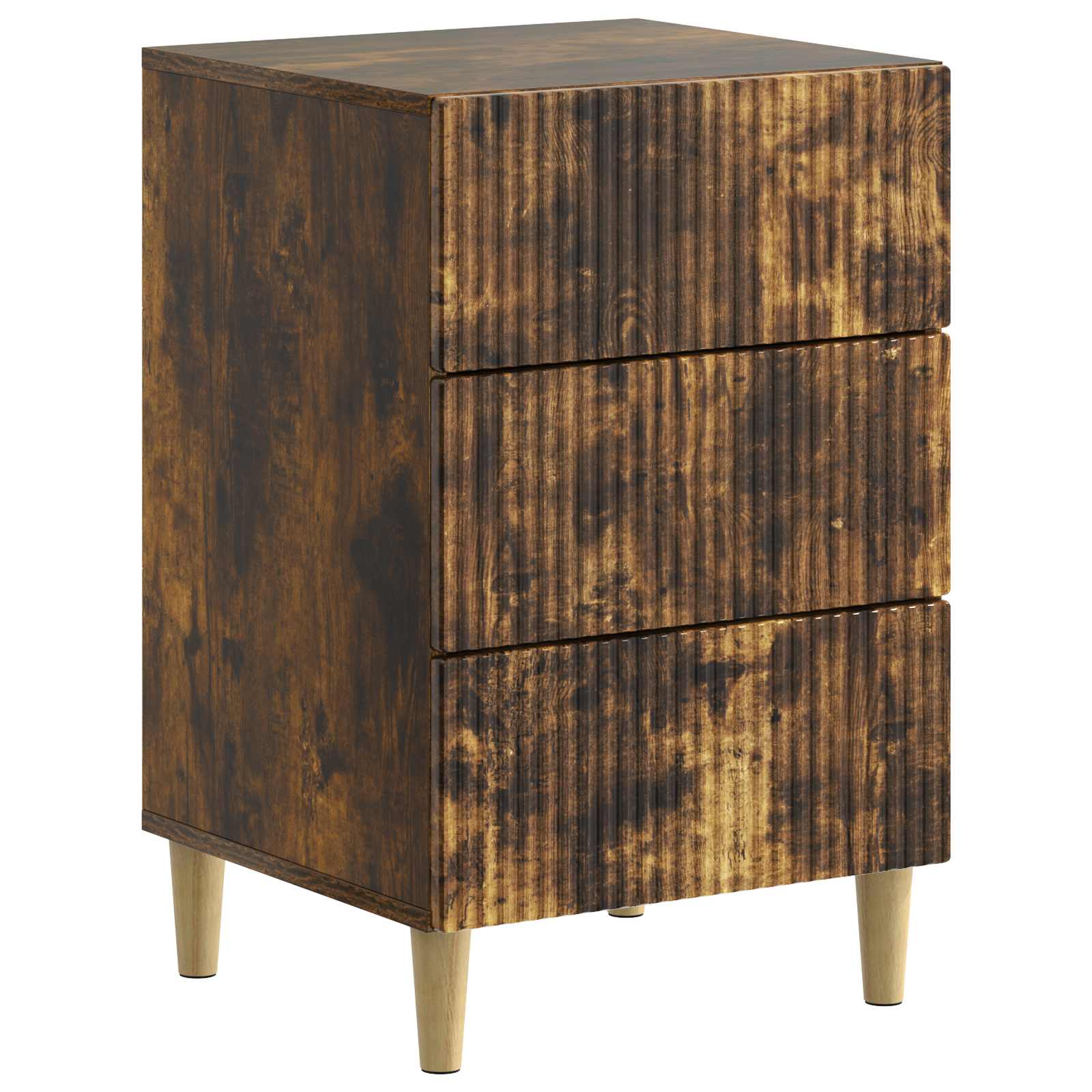 Nachtkastje Gerookt eiken 43 x 41 x 66,5 cm Bewerkt hout is nu te koop bij PeponiXL, paradijselijk wonen!