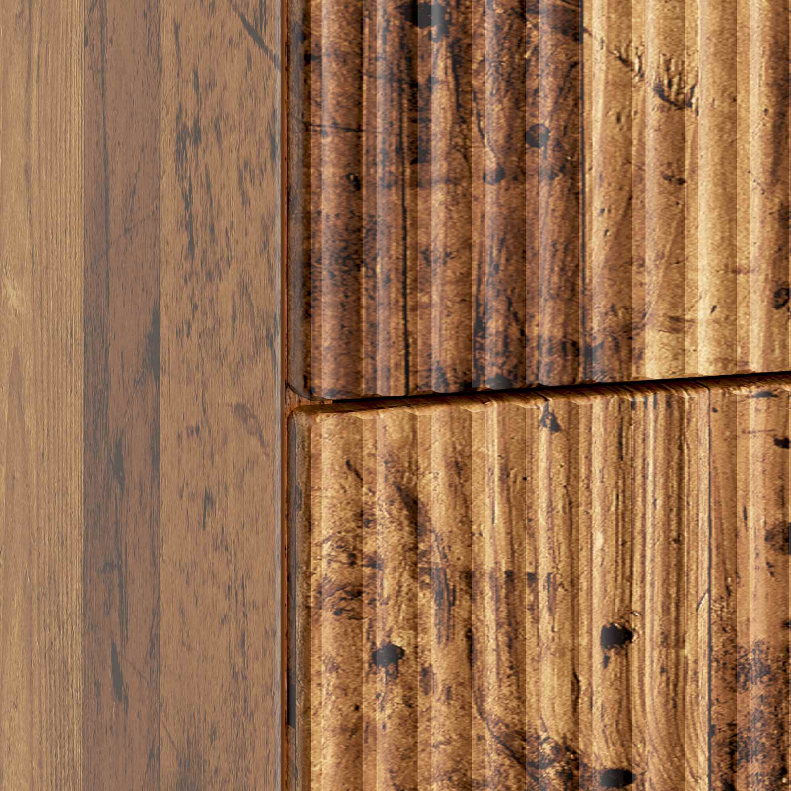 Nachtkastje met lade Oud hout 43 x 41 x 66,5 cm Bewerkt hout is nu te koop bij PeponiXL, paradijselijk wonen!