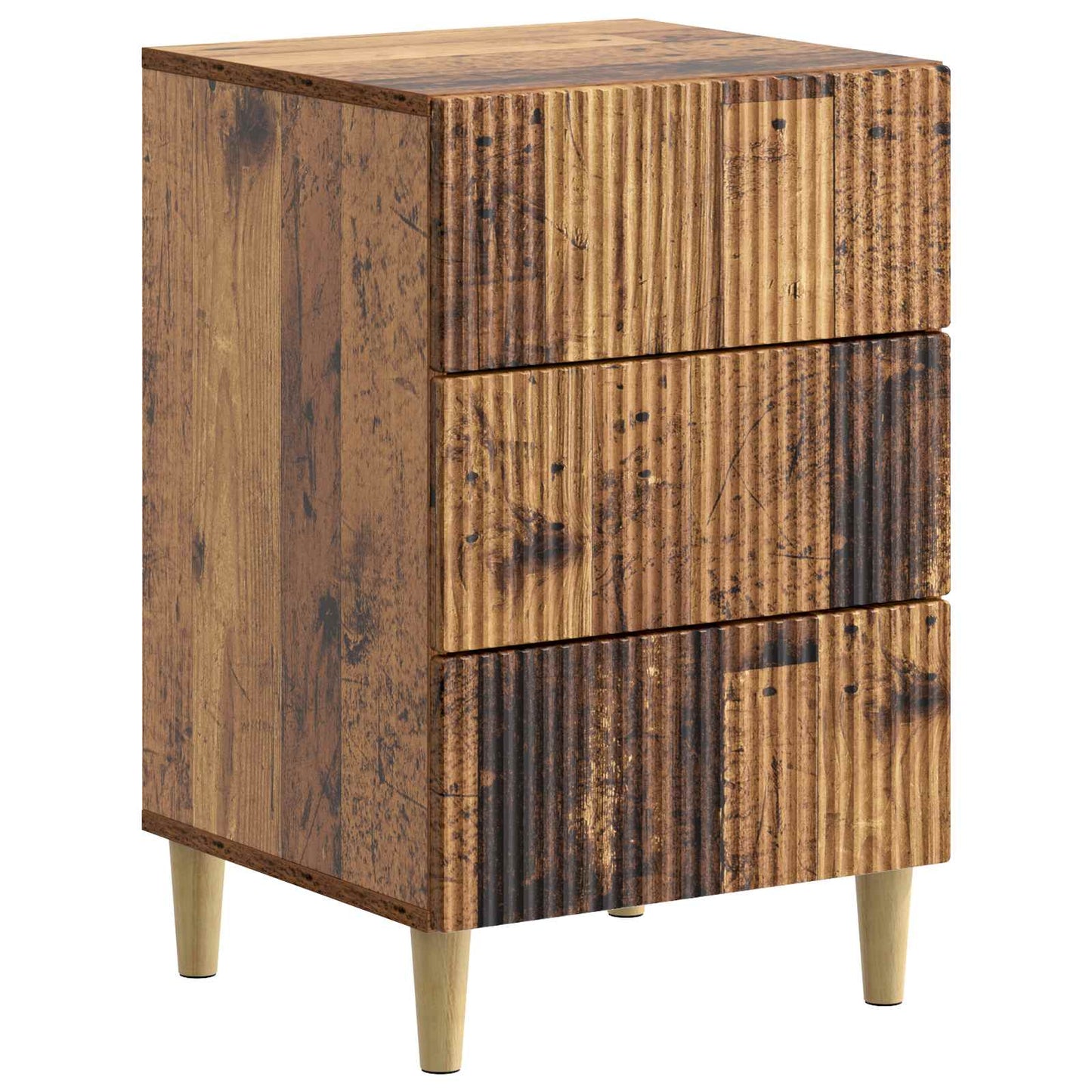 Nachtkastje met lade Oud hout 43 x 41 x 66,5 cm Bewerkt hout is nu te koop bij PeponiXL, paradijselijk wonen!
