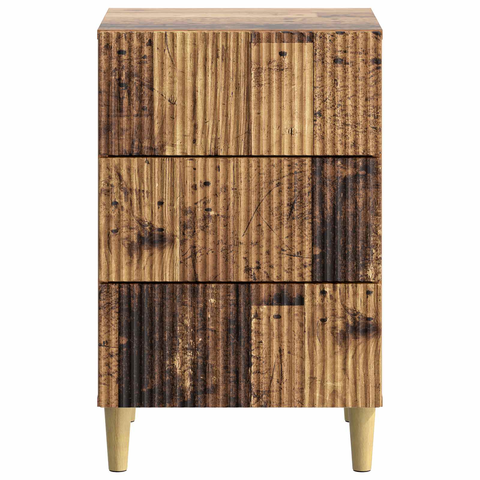 Nachtkastje met lade Oud hout 43 x 41 x 66,5 cm Bewerkt hout is nu te koop bij PeponiXL, paradijselijk wonen!