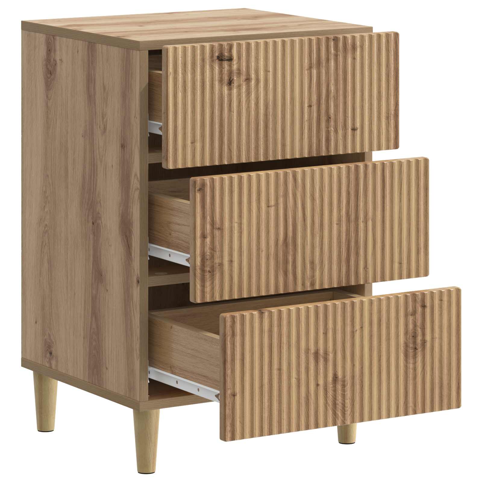 Nachtkastje Artisanaal eiken 43 x 41 x 66,5 cm Bewerkt hout is nu te koop bij PeponiXL, paradijselijk wonen!